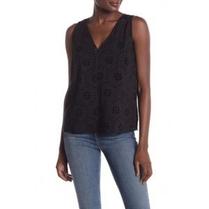 Black Eyelet Embroidered Top